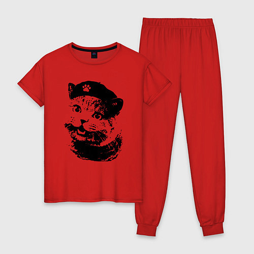 Женская пижама Че - Котяра / Красный – фото 1