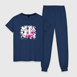 Пижама хлопковая женская Three Days Grace, цвет: тёмно-синий