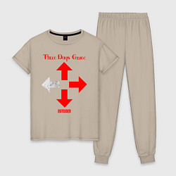 Пижама хлопковая женская Three Days Grace, цвет: миндальный