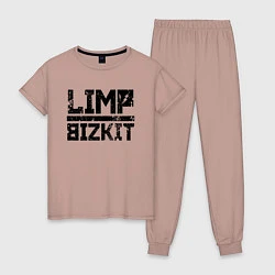 Пижама хлопковая женская LIMP BIZKIT, цвет: пыльно-розовый