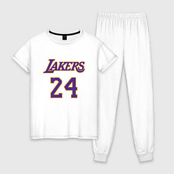 Пижама хлопковая женская Lakers 24, цвет: белый