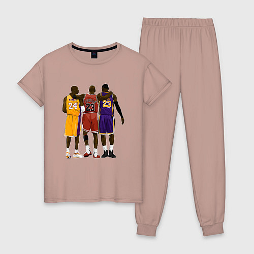 Женская пижама Kobe, Michael, LeBron / Пыльно-розовый – фото 1