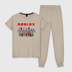 Пижама хлопковая женская ROBLOX, цвет: миндальный