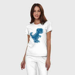 Пижама хлопковая женская Cyber Dino, цвет: белый — фото 2