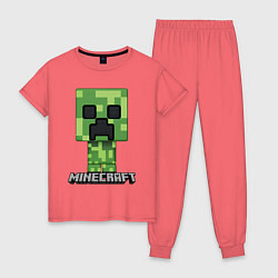 Пижама хлопковая женская MINECRAFT, цвет: коралловый