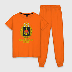 Пижама хлопковая женская Балтийский флот ВМФ РФ, цвет: оранжевый