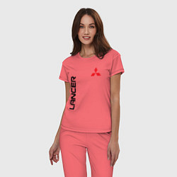 Пижама хлопковая женская MITSUBISHI LANCER, цвет: коралловый — фото 2