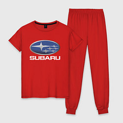 Пижама хлопковая женская SUBARU, цвет: красный
