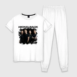 Пижама хлопковая женская Nickelback, цвет: белый
