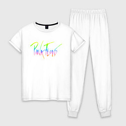 Пижама хлопковая женская Pink Floyd, цвет: белый