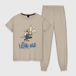 Пижама хлопковая женская BLINK-182, цвет: миндальный