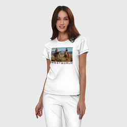 Пижама хлопковая женская Westworld Landscape, цвет: белый — фото 2