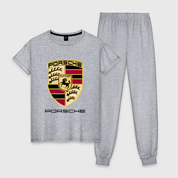 Пижама хлопковая женская PORSCHE, цвет: меланж