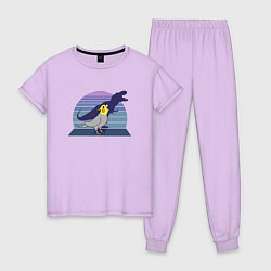 Пижама хлопковая женская Рекс 1 цвета лаванда — фото 1
