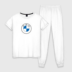 Пижама хлопковая женская BMW M Power, цвет: белый