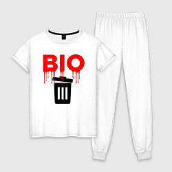 Пижама хлопковая женская BIO, цвет: белый