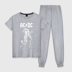 Пижама хлопковая женская ACDC, цвет: меланж