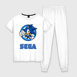 Пижама хлопковая женская SONIC SEGA, цвет: белый
