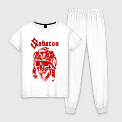 Пижама хлопковая женская Sabaton, цвет: белый