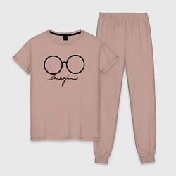 Пижама хлопковая женская Imagine John Lennon, цвет: пыльно-розовый