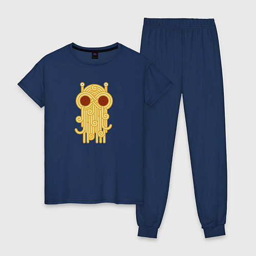 Женская пижама The flying spaghetti monster / Тёмно-синий – фото 1