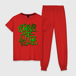 Пижама хлопковая женская GTA Tag GROVE, цвет: красный