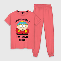Пижама хлопковая женская South Park, Эрик Картман, цвет: коралловый