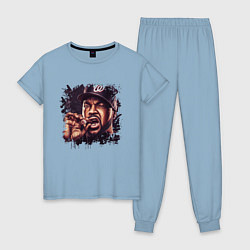 Пижама хлопковая женская Ice Cube, цвет: мягкое небо