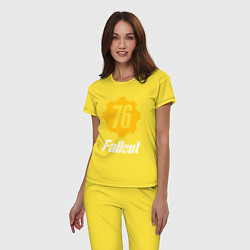 Пижама хлопковая женская FALLOUT76, цвет: желтый — фото 2