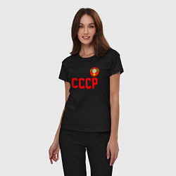 Пижама хлопковая женская СССР, цвет: черный — фото 2