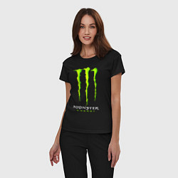Пижама хлопковая женская MONSTER ENERGY, цвет: черный — фото 2