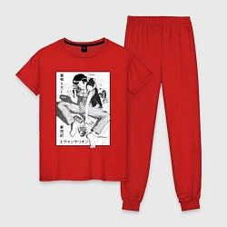 Пижама хлопковая женская Мисато Кацураги, цвет: красный