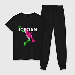 Пижама хлопковая женская MICHAEL JORDAN Z, цвет: черный