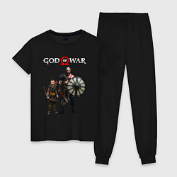 Пижама хлопковая женская GOD OF WAR, цвет: черный
