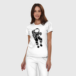 Пижама хлопковая женская Космонавт, цвет: белый — фото 2