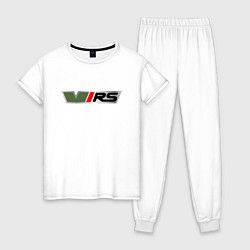 Пижама хлопковая женская Skoda RS Z, цвет: белый