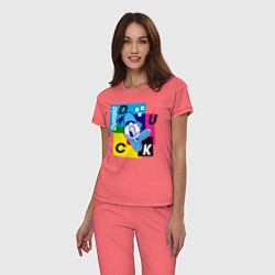 Пижама хлопковая женская Donald Duck, цвет: коралловый — фото 2