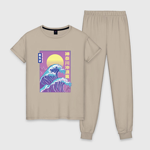 Женская пижама Большая волна / Миндальный – фото 1