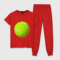 Пижама хлопковая женская Теннис, цвет: красный