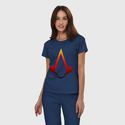 Пижама хлопковая женская Assassins Creed, цвет: тёмно-синий — фото 2
