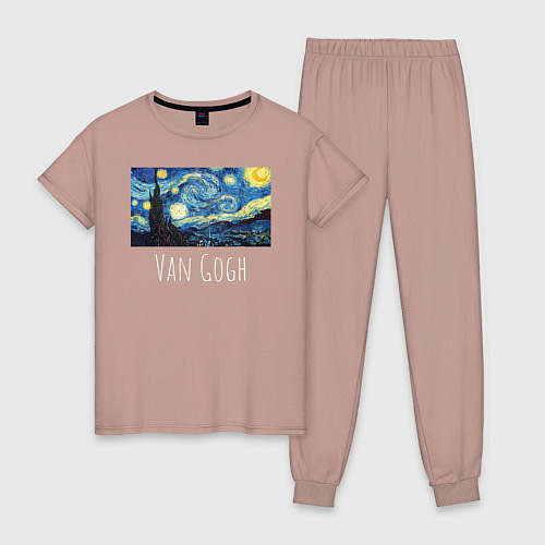Женская пижама Ван Гог / Пыльно-розовый – фото 1