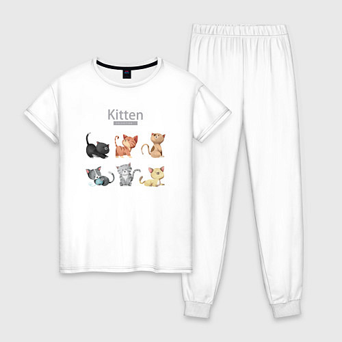 Женская пижама Милые котята / Белый – фото 1
