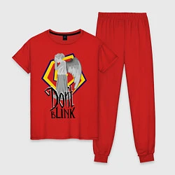 Пижама хлопковая женская Don't blink, цвет: красный