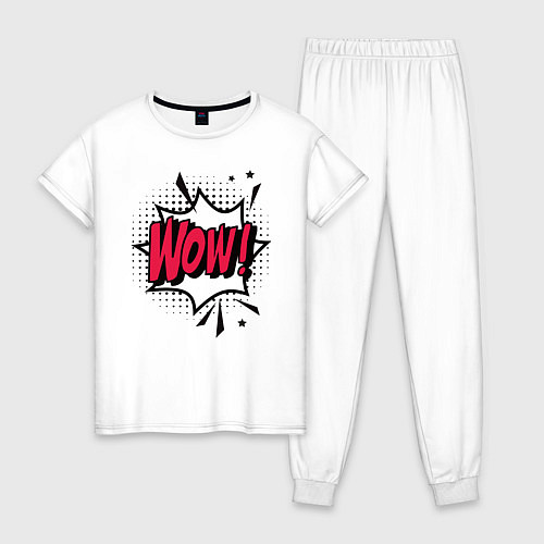 Женская пижама Надпись WOW! / Белый – фото 1