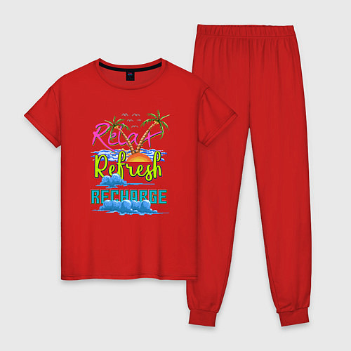 Женская пижама 8 бит Отпуск / Красный – фото 1