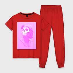 Пижама хлопковая женская Vaporwave art 1-12, цвет: красный