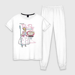 Пижама хлопковая женская Bo Peep, цвет: белый
