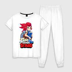 Пижама хлопковая женская PAM Brawl Stars, цвет: белый