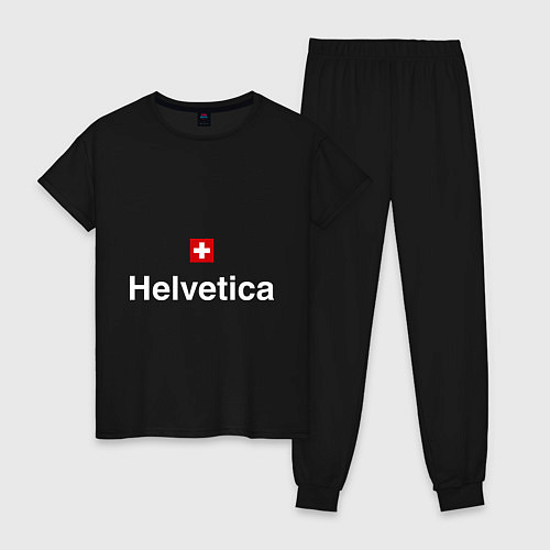 Женская пижама Helvetica Type / Черный – фото 1