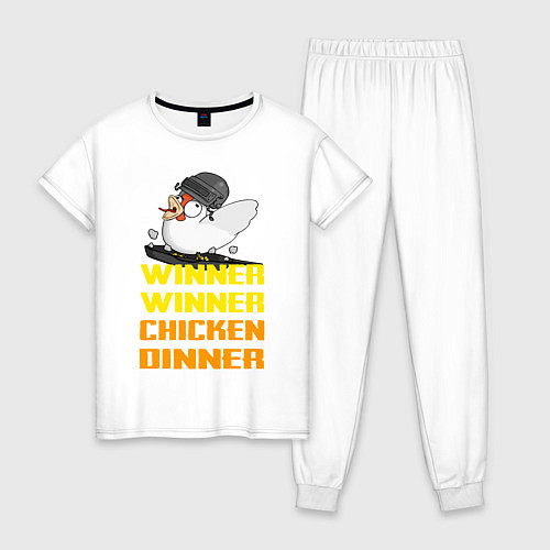 Женская пижама PUBG Winner Chicken Dinner / Белый – фото 1